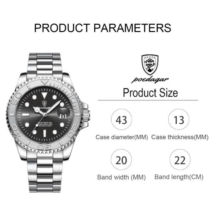 Часы наручные мужские Poedagar Pilot Silver (1800) - фото 7 Часы наручные мужские Poedagar Pilot Silver (1800) - фото 7