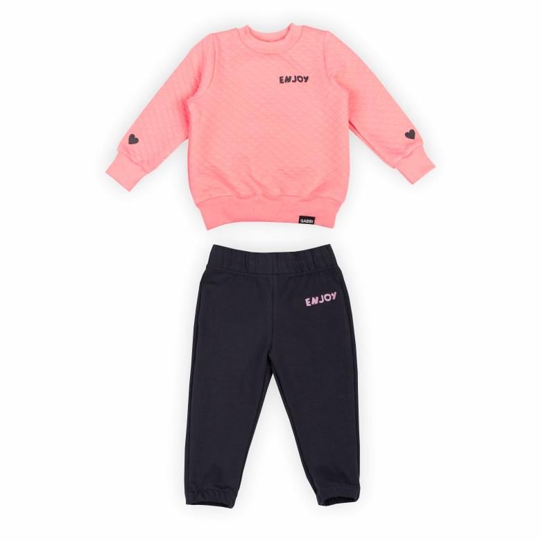 Костюм для девочки детский джемпер/штаны Gabbi KS-24-13 80 см Коралловый/Серый (13907)