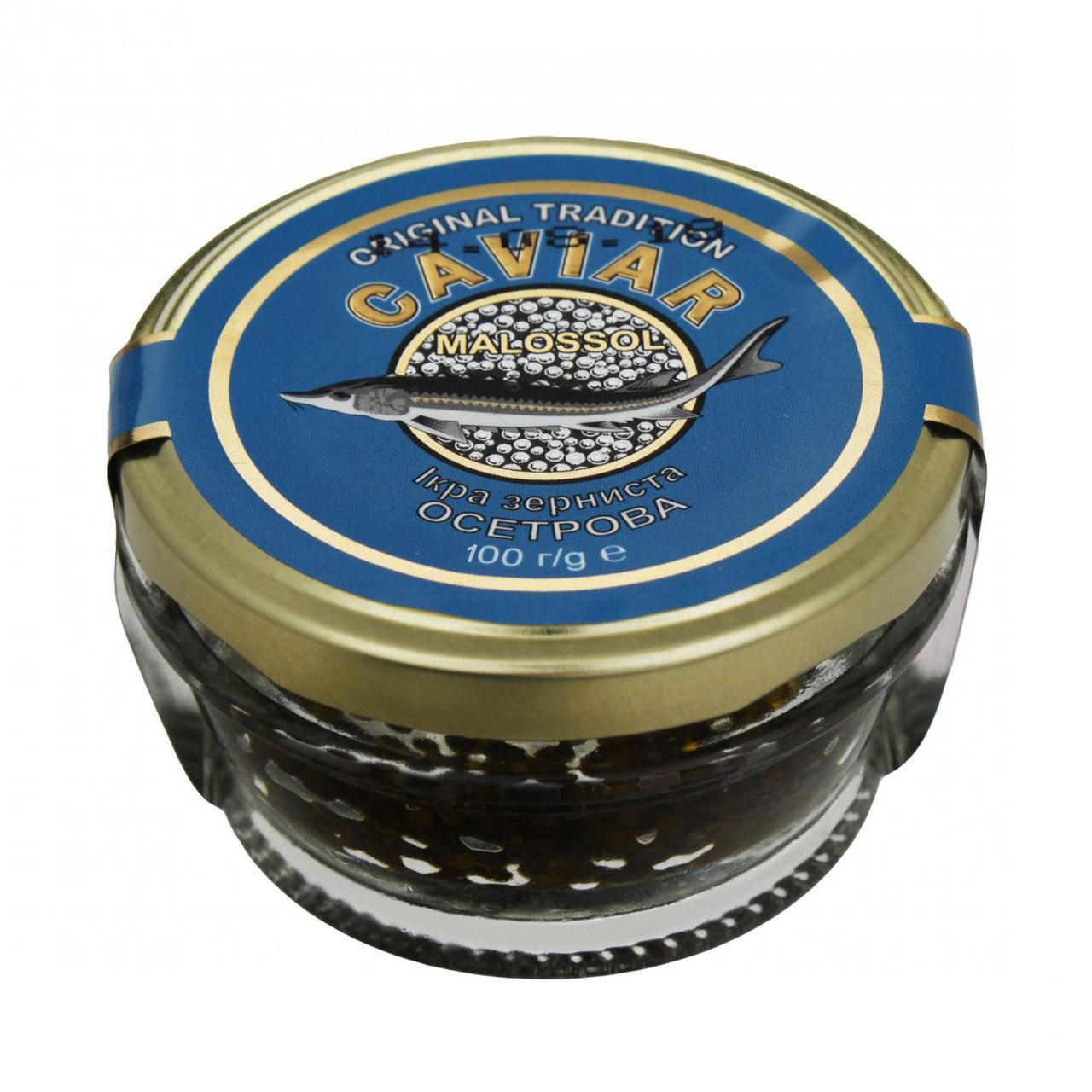 Осетровая икра черная зернистая granular black sturgeon caviar 100 г (К3999)