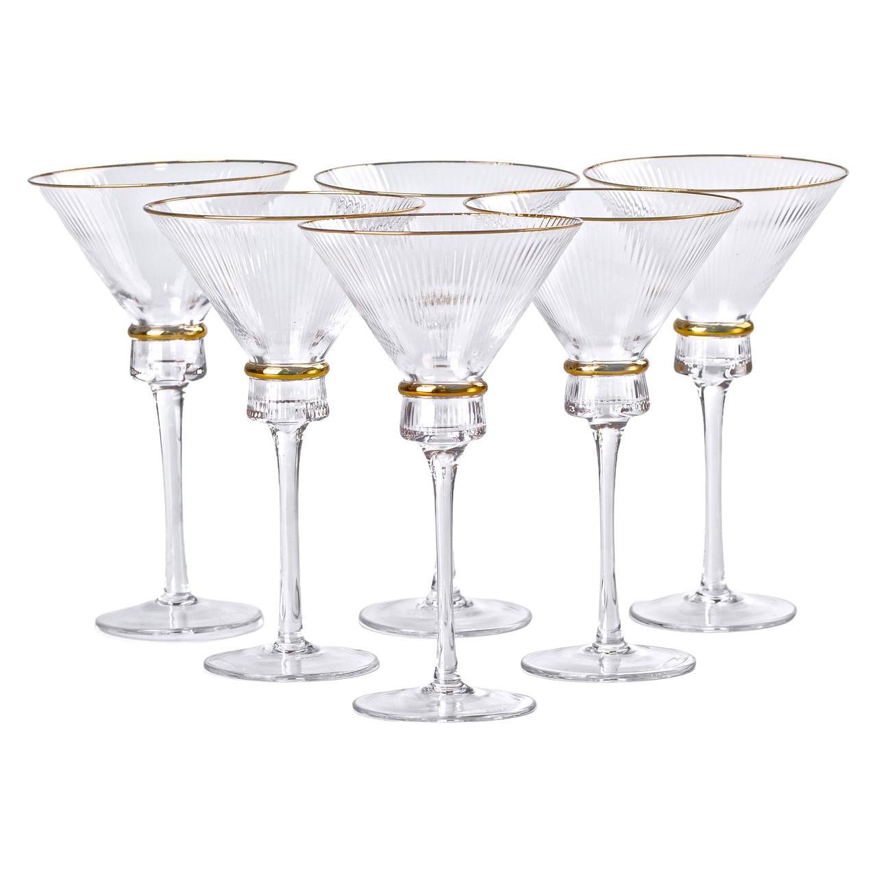 Бокалы для мартини с резным узором 300 мл 6 шт. Прозрачный Бокалы для мартини с резным узором 300 мл 6 шт. Прозрачный