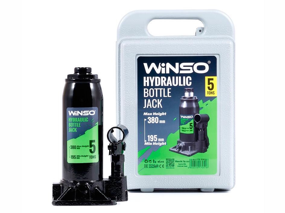 Домкрат гидравлический Winso 170510 5 т 195-380 мм в чемодане