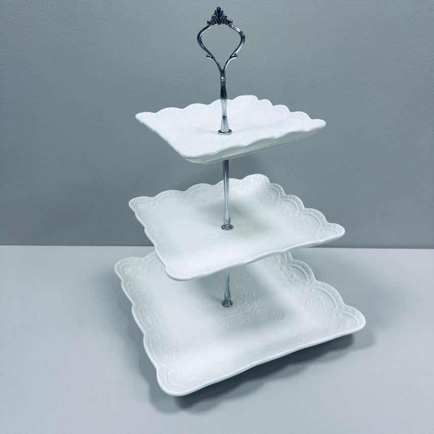 Фруктівниця порцелянова Stenson MC-3664 3-х ярусна 37 см (2529117473)