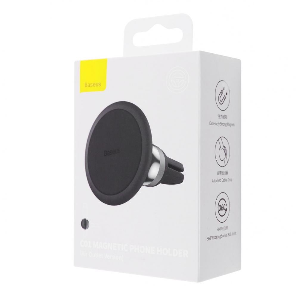 Держатель для телефона в машину BASEUS C01 Magnetic Air Outlet Черный (38385 black) - фото 2 Держатель для телефона в машину BASEUS C01 Magnetic Air Outlet Черный (38385 black) - фото 2