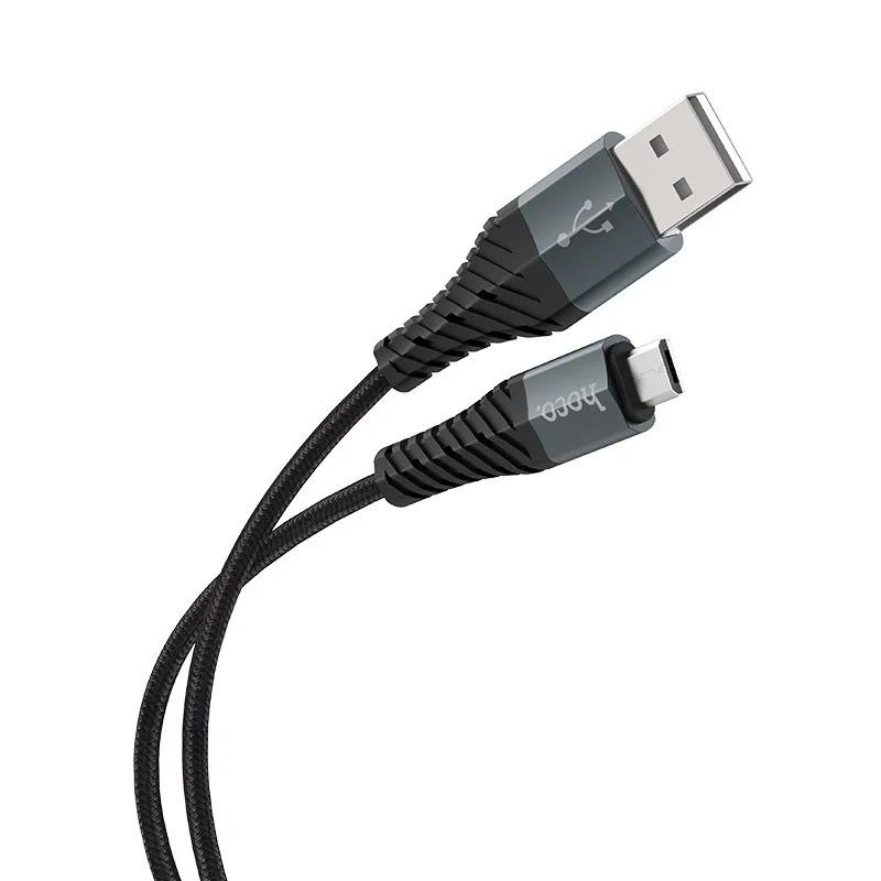 Кабель зарядний Hoco X38 Cool Micro USB 2,4A 1 м Чорний (2134436624) - фото 3