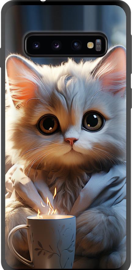 Чехол на Samsung Galaxy S10 White cat (5646b-1640-42517)
