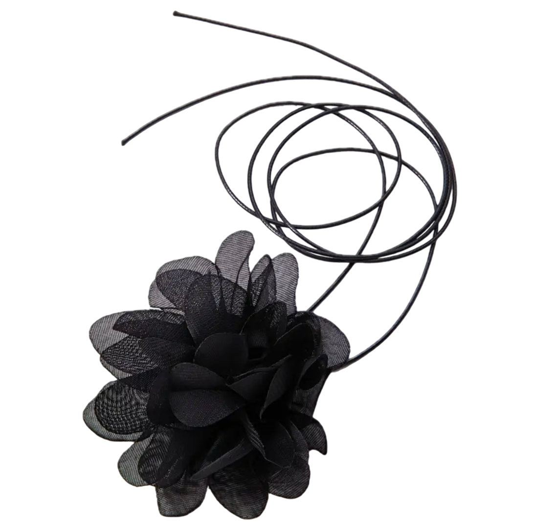 Чокер Троянда Ретро регульований 8 см Чорний (25570907)