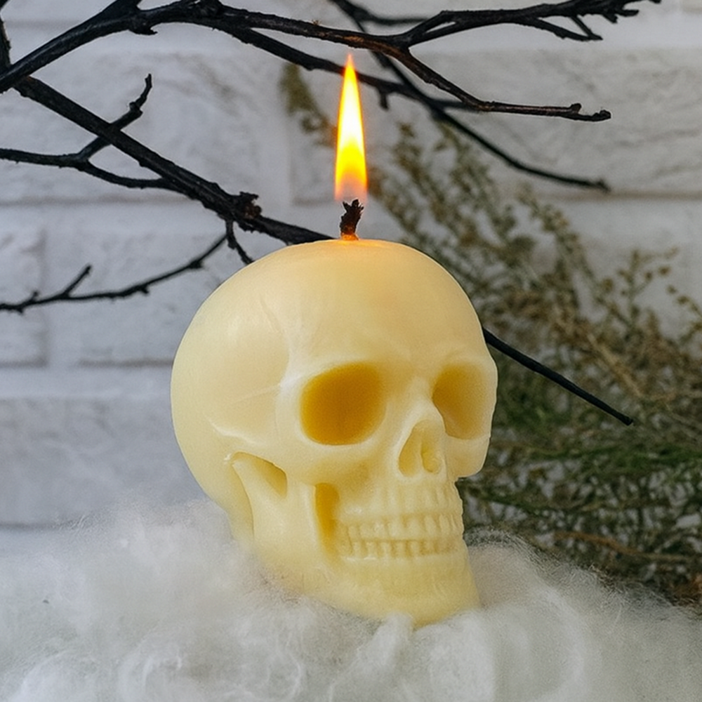 Свеча декоративная Череп 8x7,5 см Желтый (29437068) Свеча декоративная Череп 8x7,5 см Желтый (29437068)
