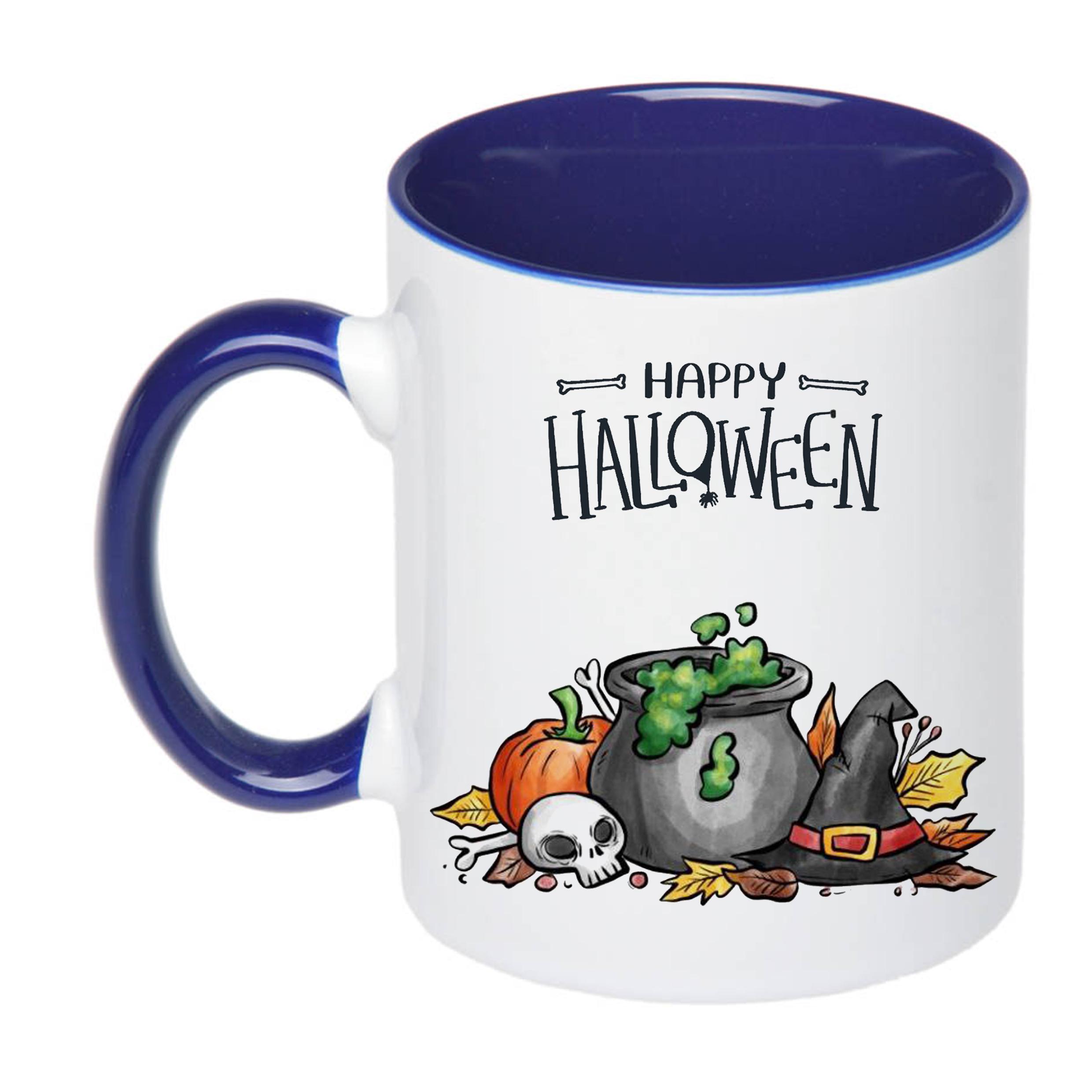 Чашка с печатью Happy Helloween №3 330 мл Синий (20997) - фото 1