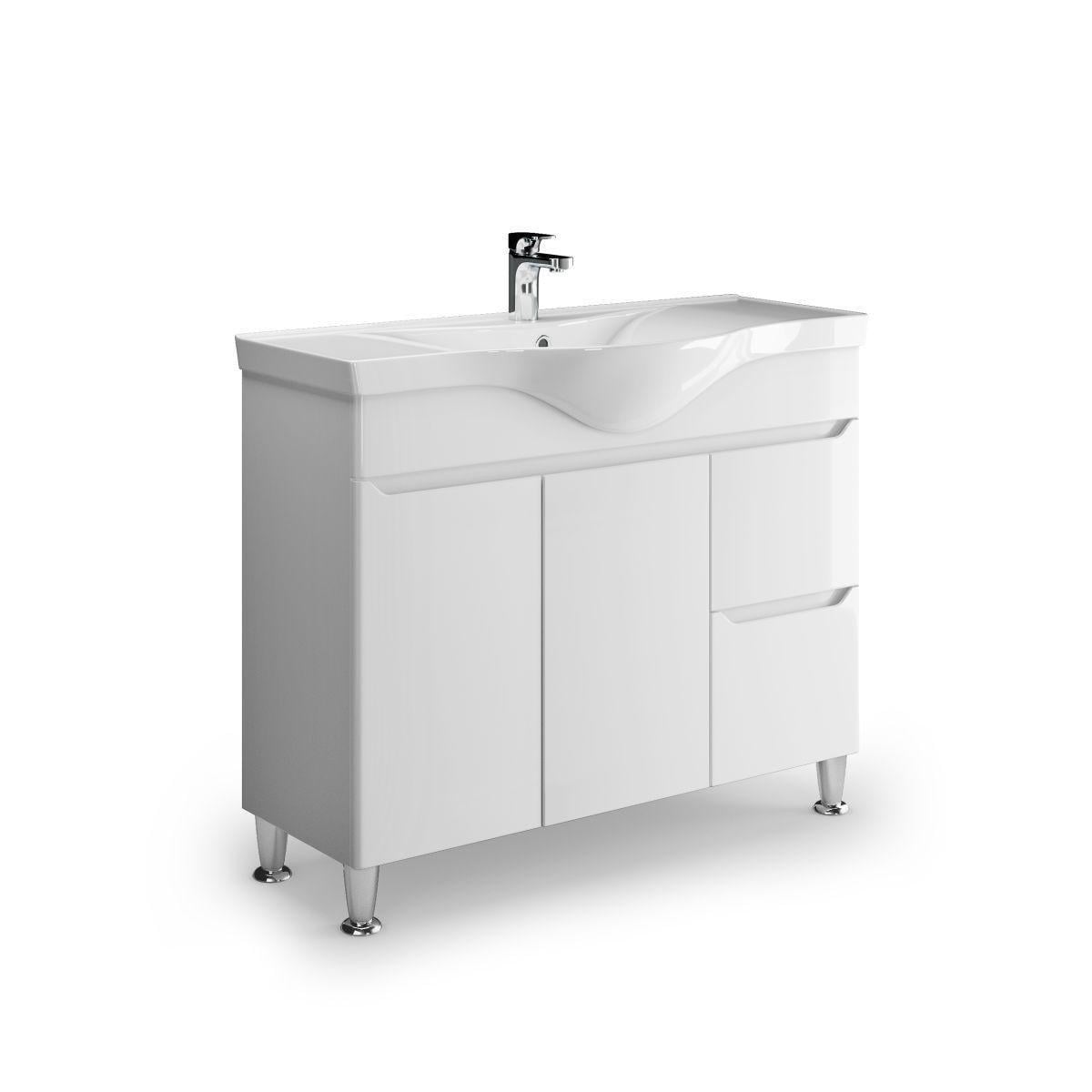 Тумба в ванную PRIME PR-100 с умивальником BASIK-100 (2118733631)