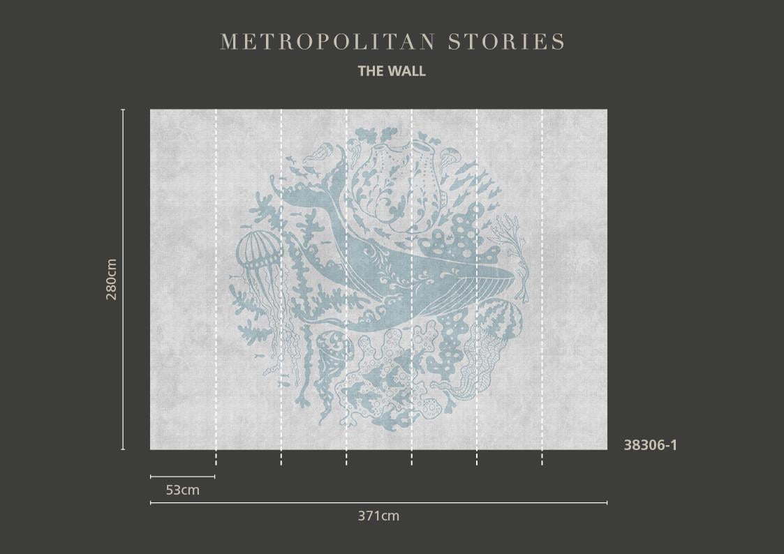 Шпалери панно AS Creation The Wall 38306-1 Підводний світ флізелінові з вініловим покриттям 371х280 см Сіро-рожевий - фото 3