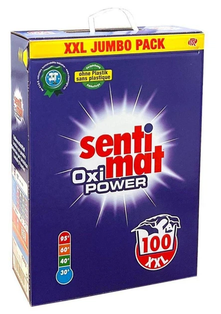 Стиральный порошок концентрированный Sentimat Oxi Power с кислородным пятновыводителем автомат 5,5 кг 100 стирок