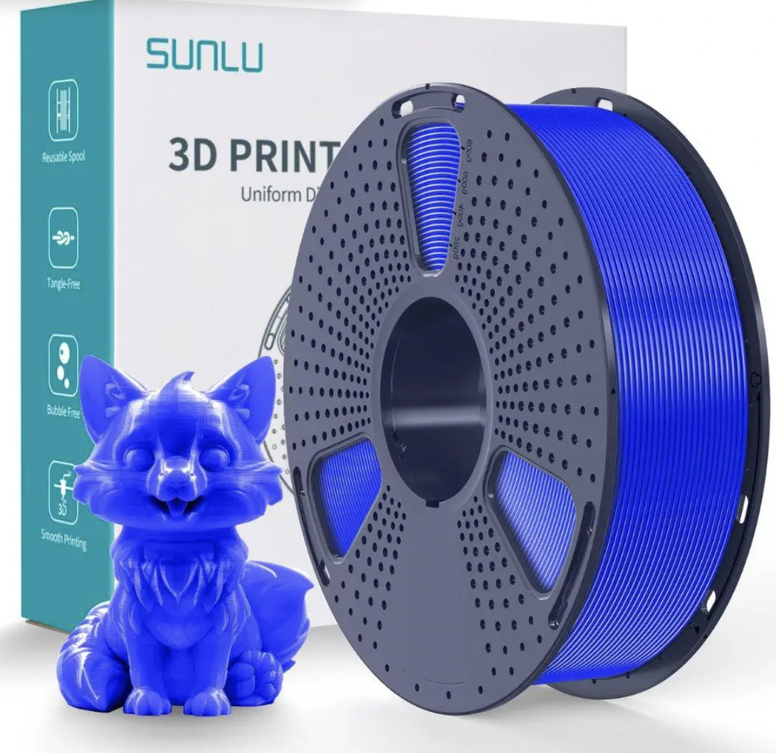 Пластик/филамент для 3D печати SUNLU Silk PETG Reusable Spool 1,75 мм 1 кг Синий (03740808Z)