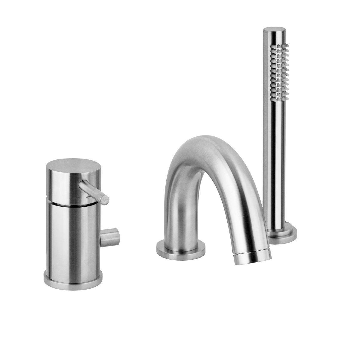 Змішувач на борт ванни Paffoni Light LIG047ST на три отвори Сатін (176037)