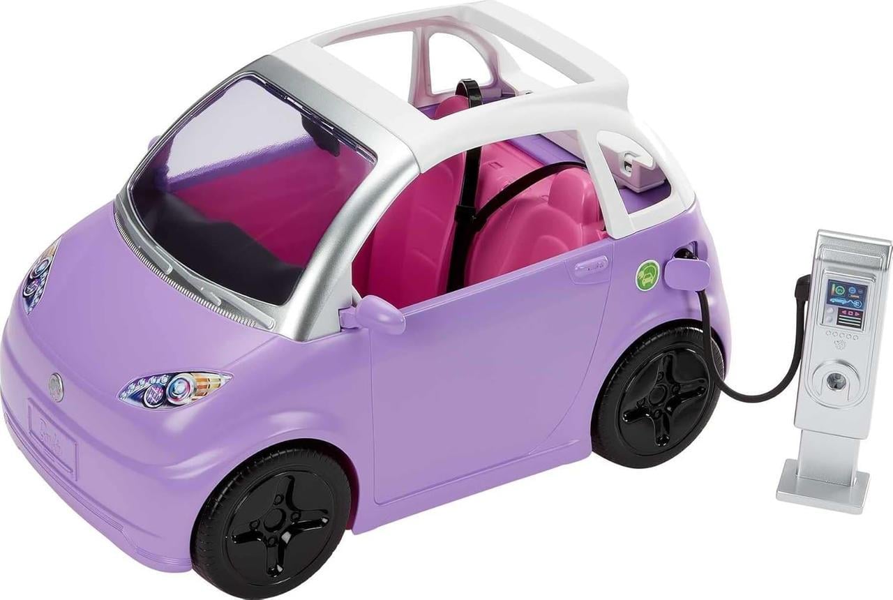 Электромобиль с зарядной станцией Барби Electric Vehicle with Charging Station HJV36