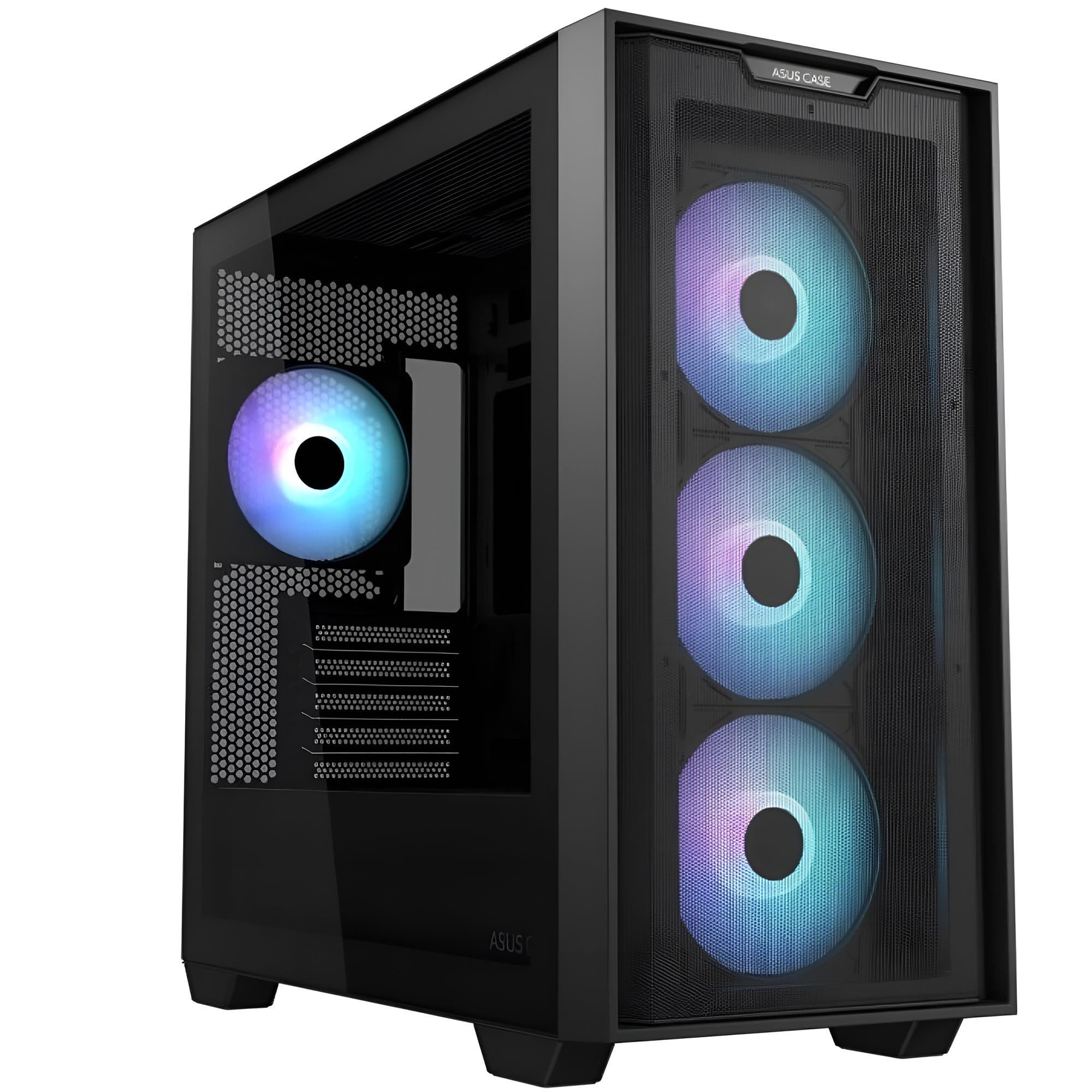 Корпус для ПК Asus A21 Plus Mini-Tower PSU MicroATX/Mini-ITX ARGB Black (90DC00H0-B19010)