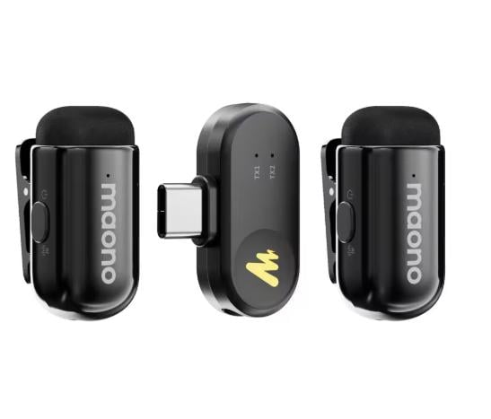 Микрофон беспроводной петличный Maono T1 mini с функцией шумоподавлением Черный - фото 3 Микрофон беспроводной петличный Maono T1 mini с функцией шумоподавлением Черный - фото 3