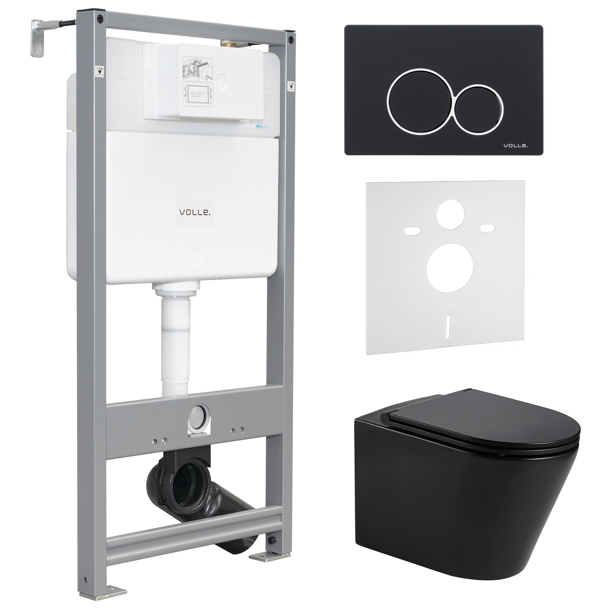 Комплект инсталляции VOLLE MASTER EVO 13-17-316 Black+212010 с унитазом кнопка Черный (114923)