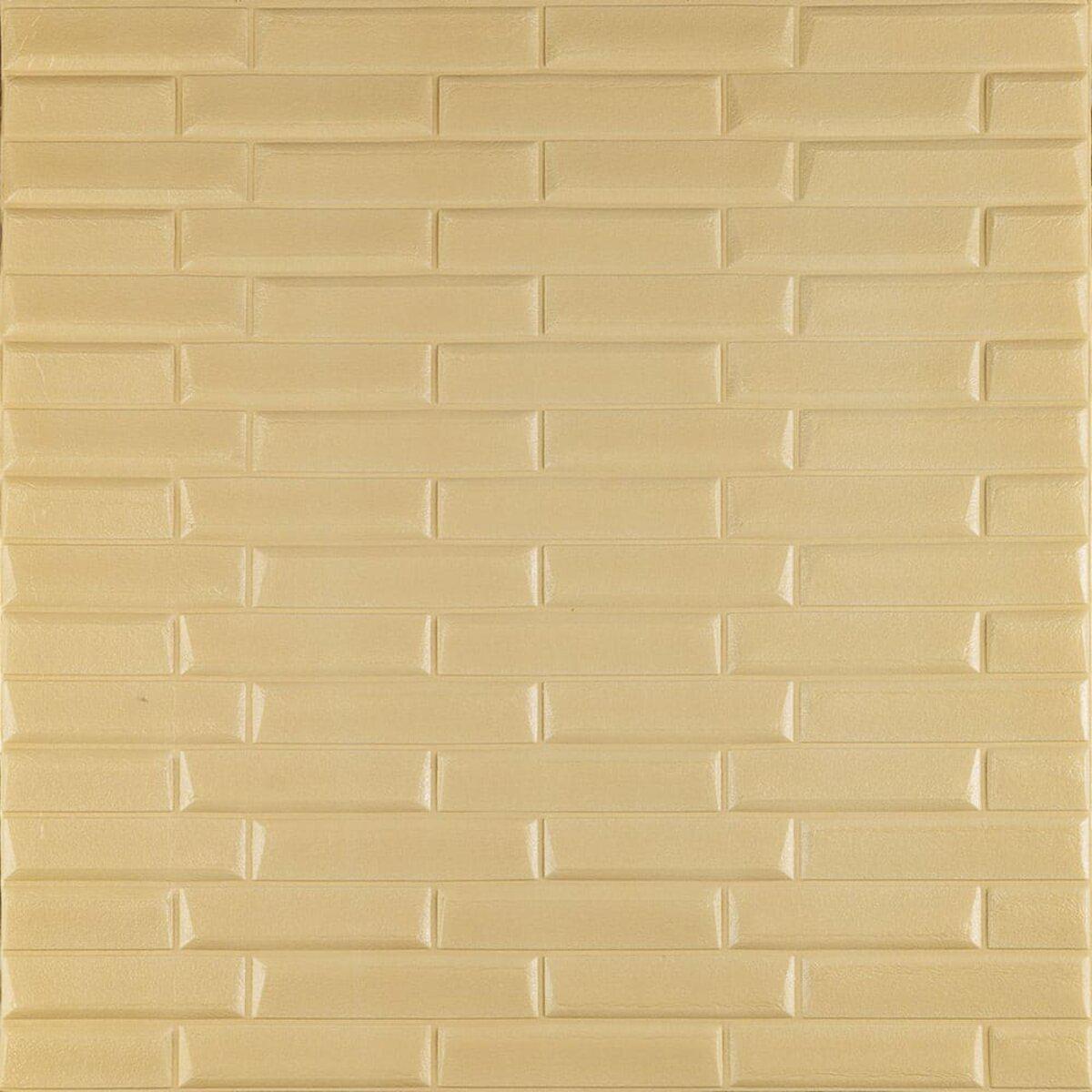 Панель самоклеящаяся 3D кладка 032 770х700х7 мм Желто-песочная (SW-00000010)