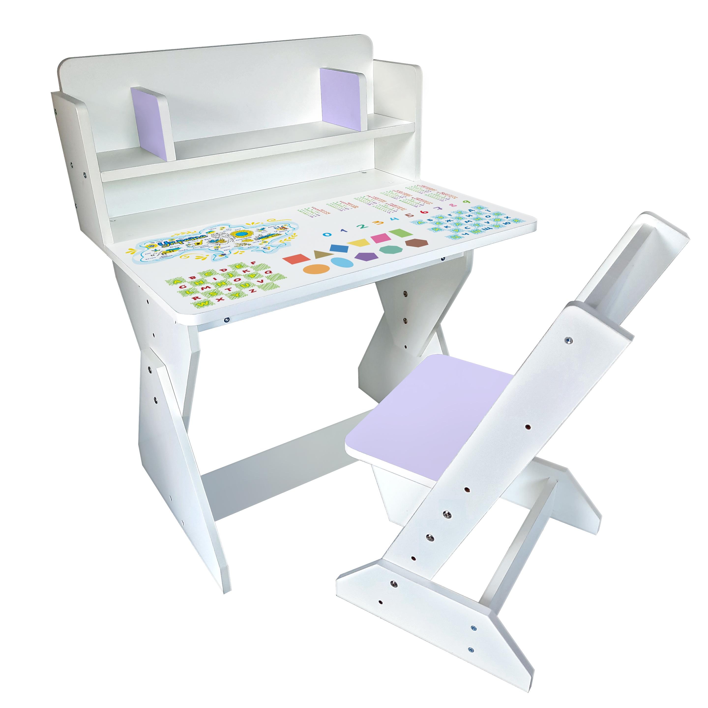Парта со стульчиком П01 регулируемая с рисунком Арифметика (251122)