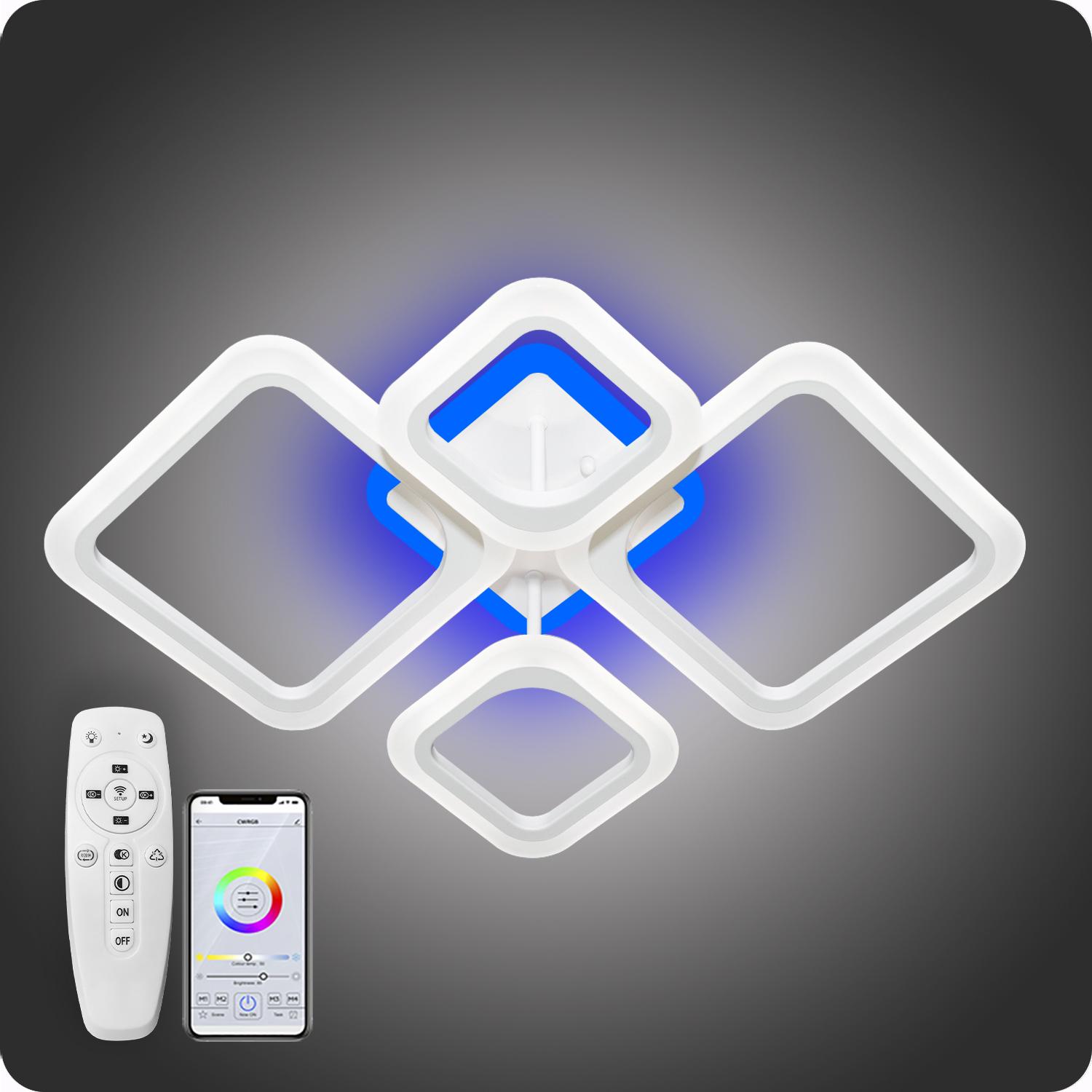 Люстра світлодіодна 517 Dlight 3color з пультом 80 Вт Білий (02070) - фото 3