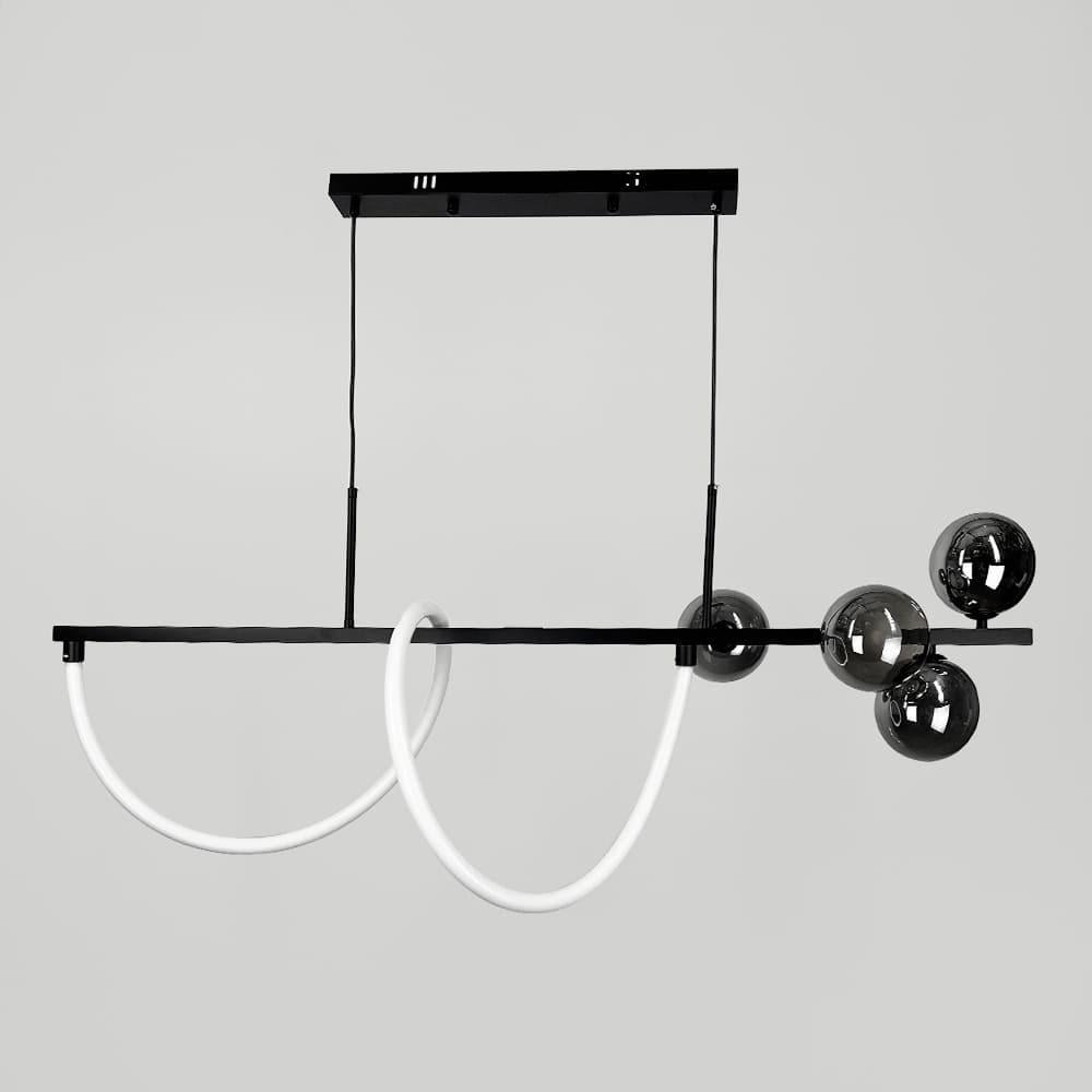 Люстра удлиненная с неоном и графитовыми плафонами 120 см Черный (MJ361-1200 BK)