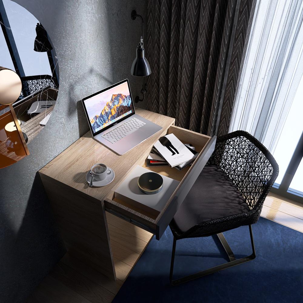 Стол письменный с выдвижным ящиком Эверест Сити-750 75,2х38х74,6 см Дуб сонома/Графитовый (EVR-071105) - фото 5 Стол письменный с выдвижным ящиком Эверест Сити-750 75,2х38х74,6 см Дуб сонома/Графитовый (EVR-071105) - фото 5