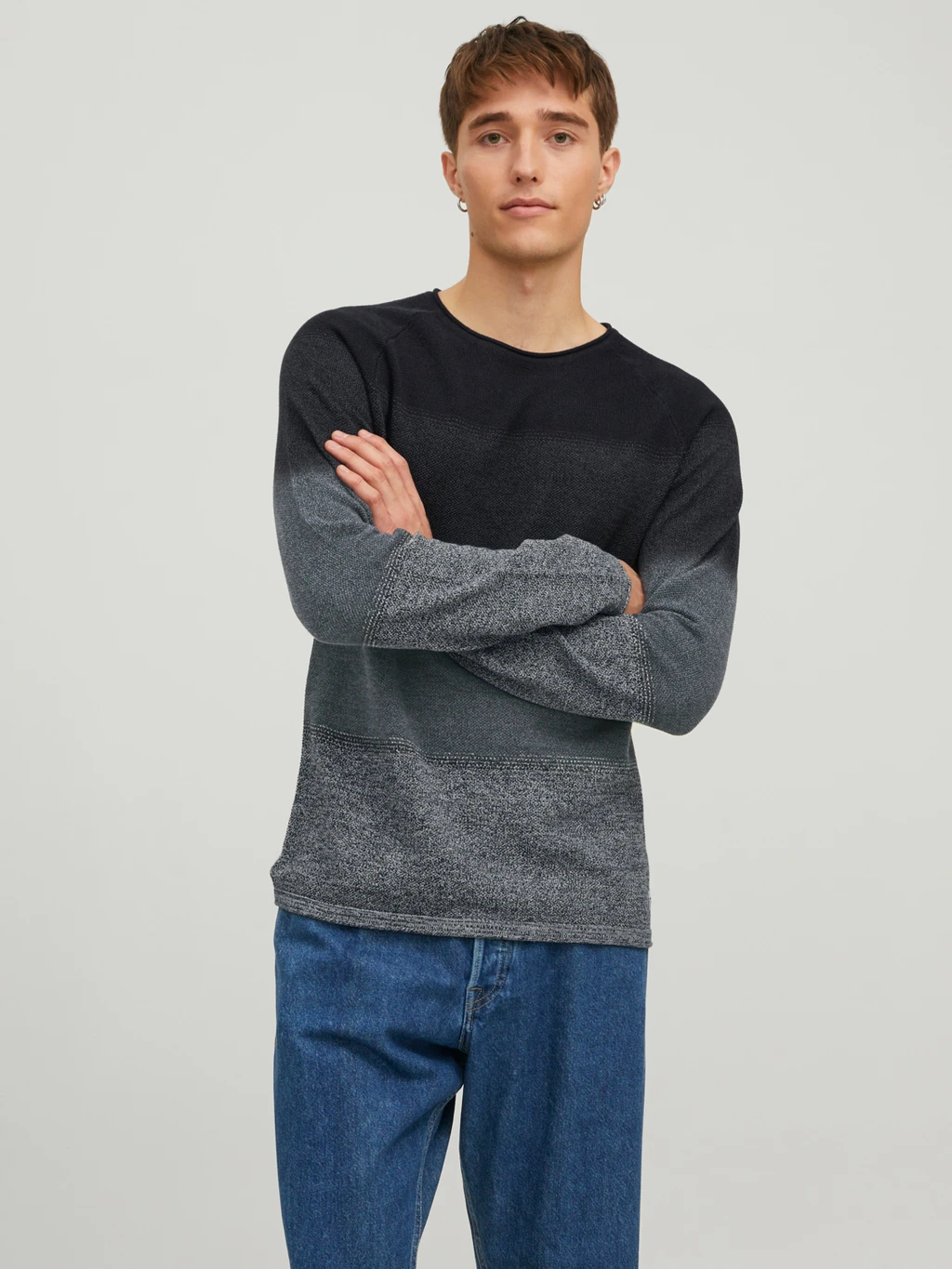 Светр Jack & Jones Hill Knit Blue/Rosin L (21339788) - фото 1