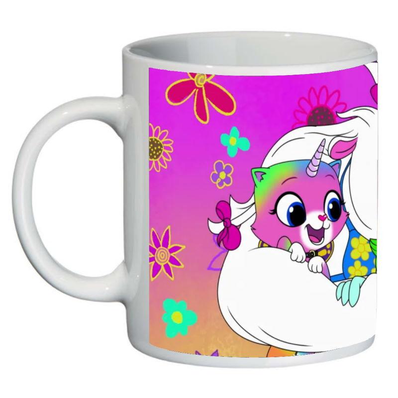 Кружка с принтом SuperCup Радужно бабочковая единорожная кошка (SC-Rainbow Butterfly Unicorn Kitty-0016)