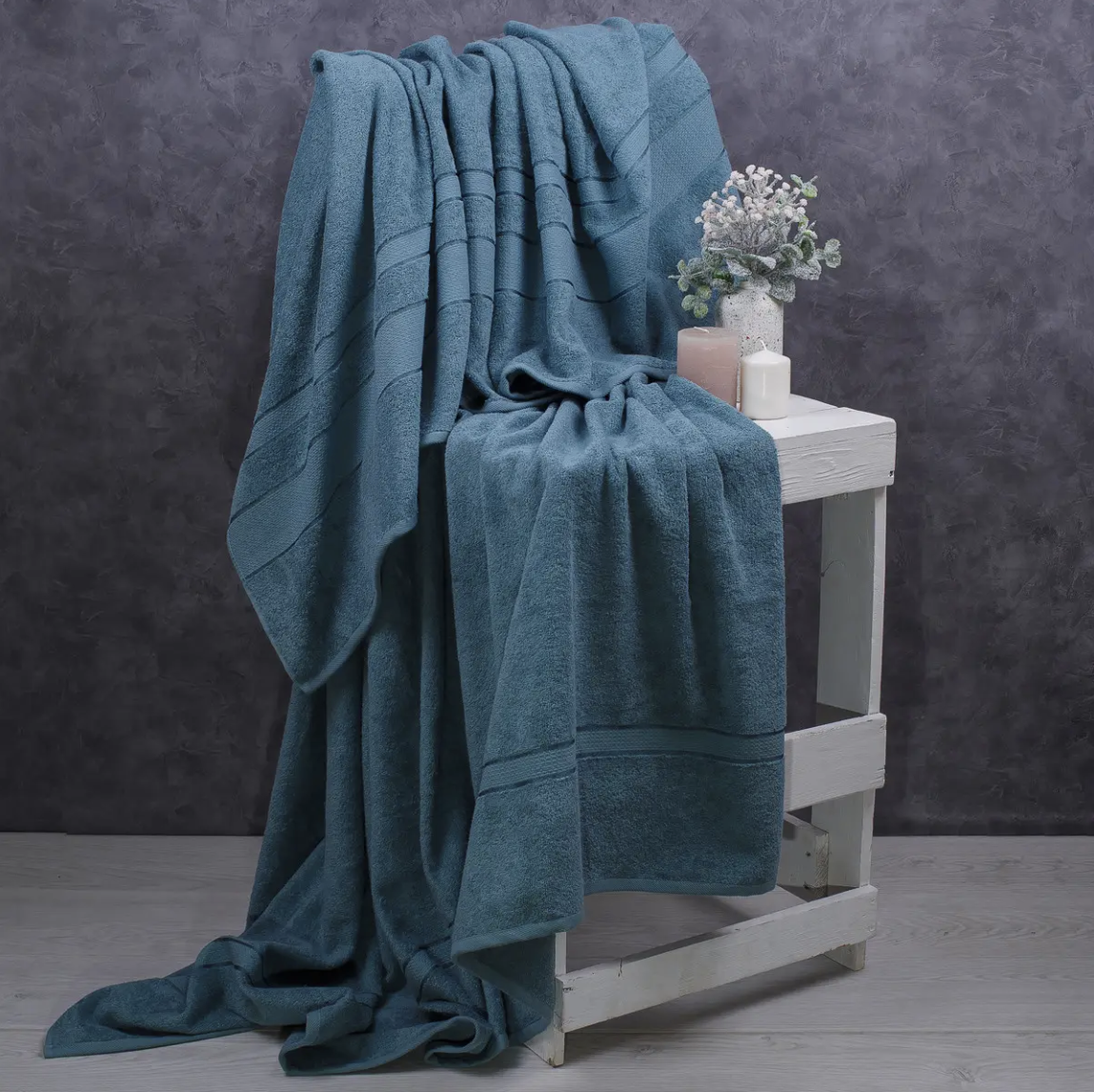 Простынь махровая Aisha 200х200 см Изумруд