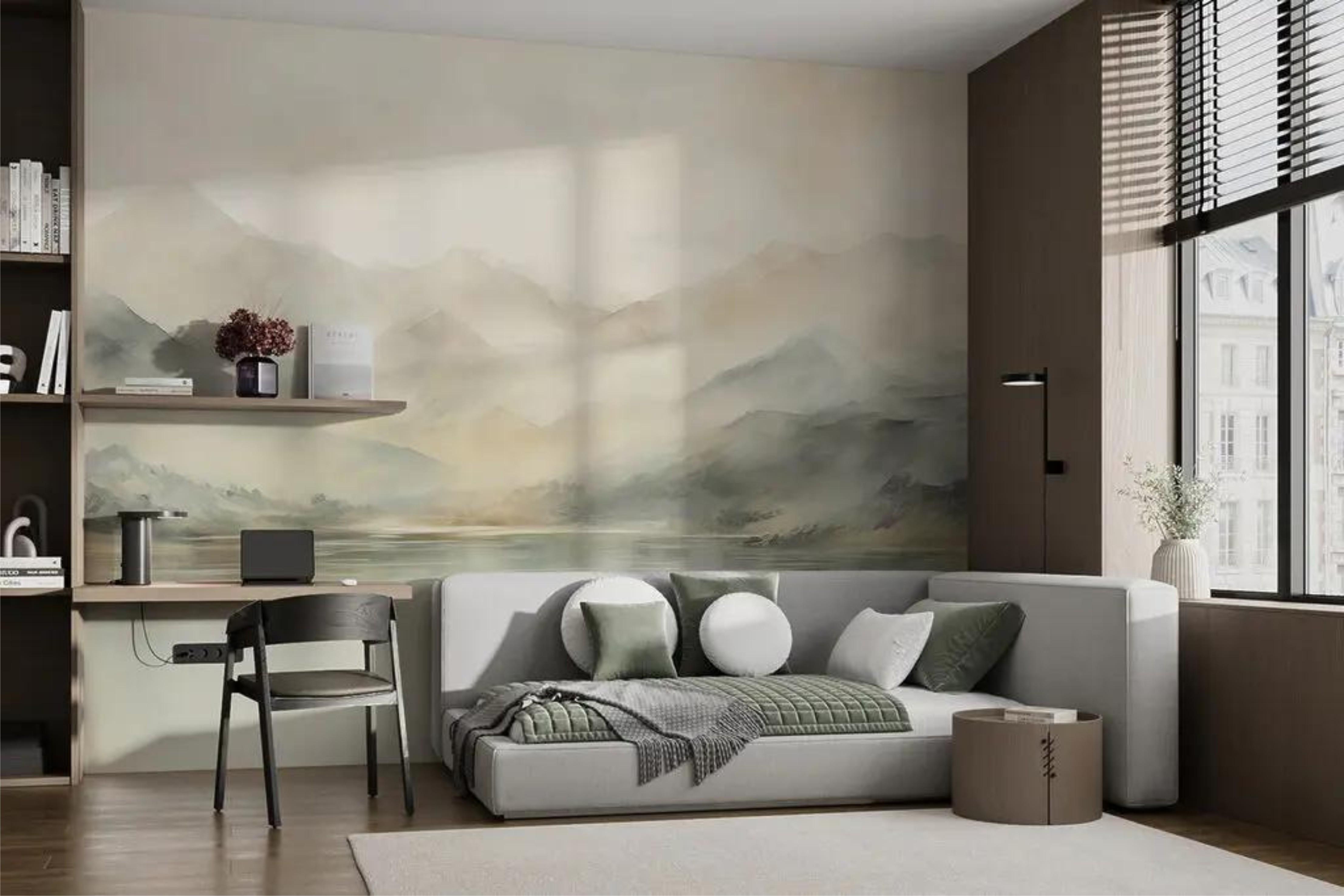 Фотообои Горы вдали Разноцветный (000348)