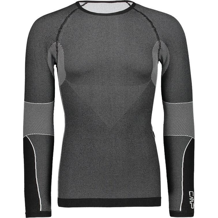 Термобілизна футболка з довгим рукавом CMP MAN SEAMLESS SWEAT XL-2XL Темно-сіро-чорний (3Y97800-U901)