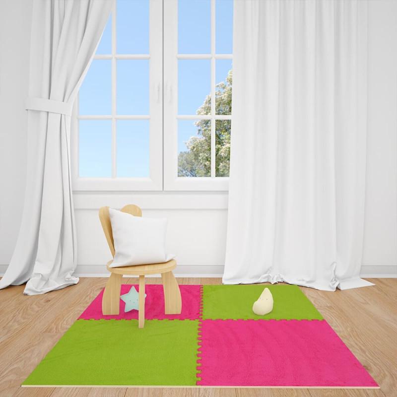 Коврик-пазл плюшевый Sticker Wall SW-00002093 60х60х1 см Розовый (27040852) - фото 3