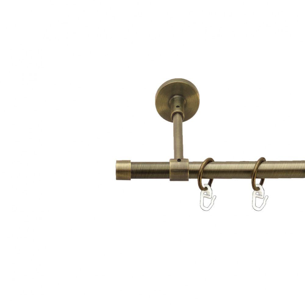 Карниз Orvit Заглушка металевий однорядний закритий гладка труба кільце металеве 16 мм 300 см Антик (7282181) - фото 1