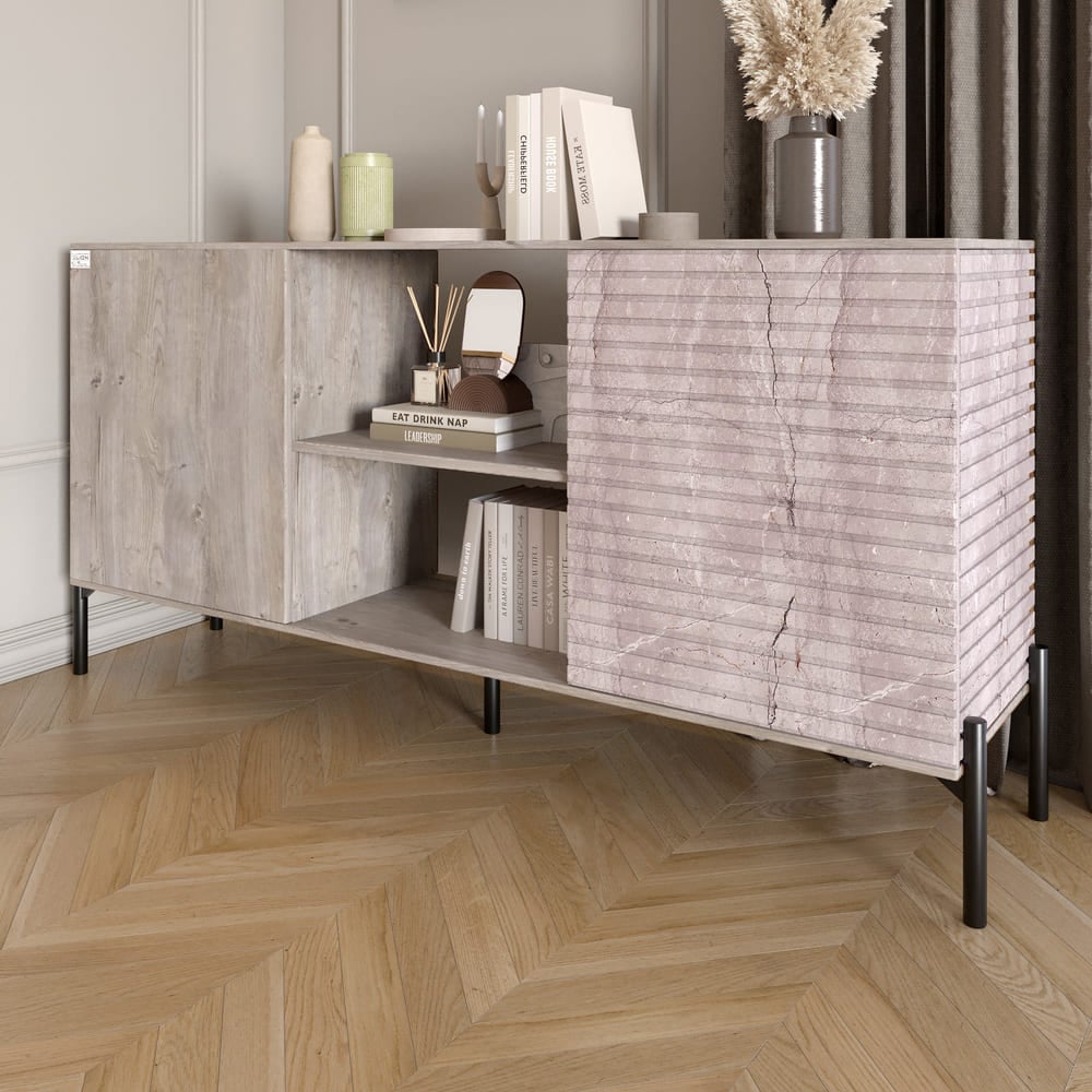 Комод Lion Грей 154x38x76,5 см Шварцвальд/Камень (LION-042816)