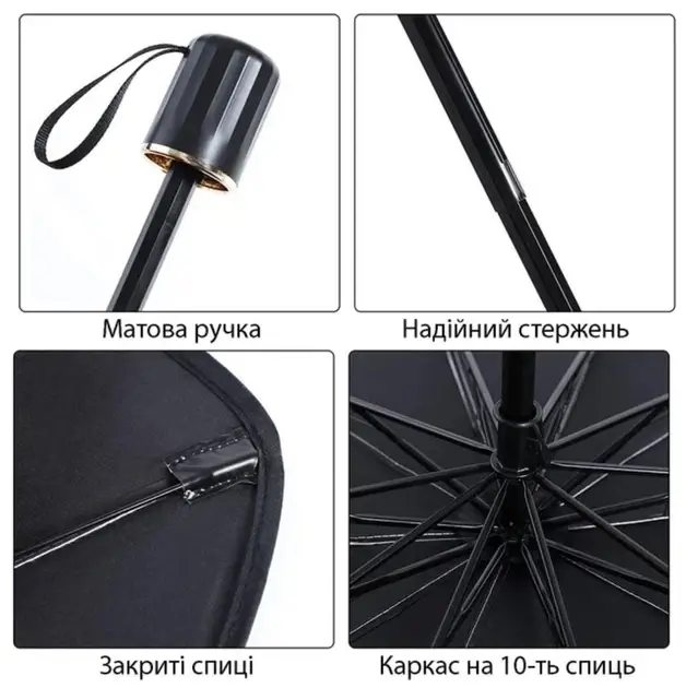 Парасолька на лобове скло в авто Car Umbrellas Чорний (015010 - фото 2