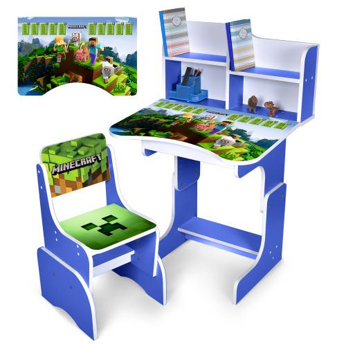 Парта со стульчиком N 2071-13-4 Minecraft таблица умножения - фото 2 Парта со стульчиком N 2071-13-4 Minecraft таблица умножения - фото 2