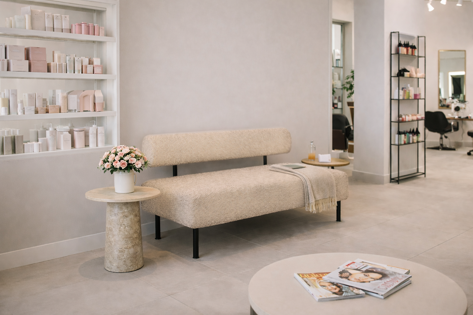 Диван Tobi Sho Люмо 1200х540х750 мм букле Alpaca Айвори/04