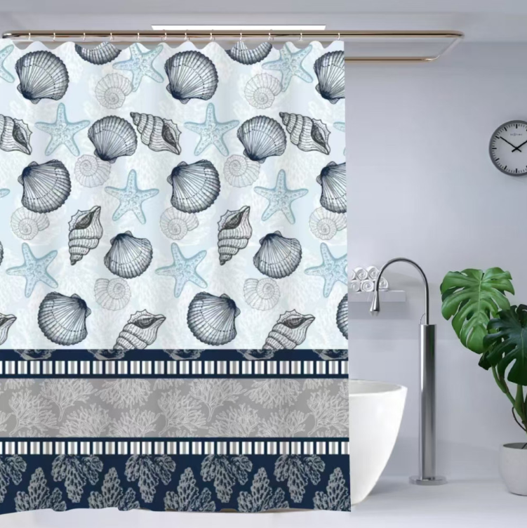 Шторка-занавеска для ванной Eco Fabric Морское дно с люверсами полиэстер 180x180 см (EF-1802-C) Шторка-занавеска для ванной Eco Fabric Морское дно с люверсами полиэстер 180x180 см (EF-1802-C)