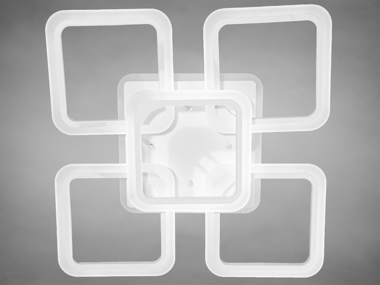 Люстра светодиодная в спальню с пультом и подсветкой A8060-4+1WH-LS 100W на 14 м2 Белый (1436485305) - фото 3