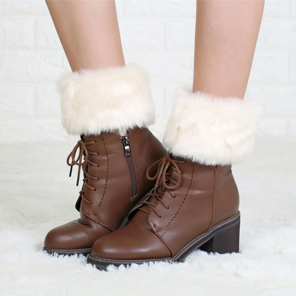 Гетри з хутром під черевики One size Бежевий (2441) - фото 2 Гетри з хутром під черевики One size Бежевий (2441) - фото 2