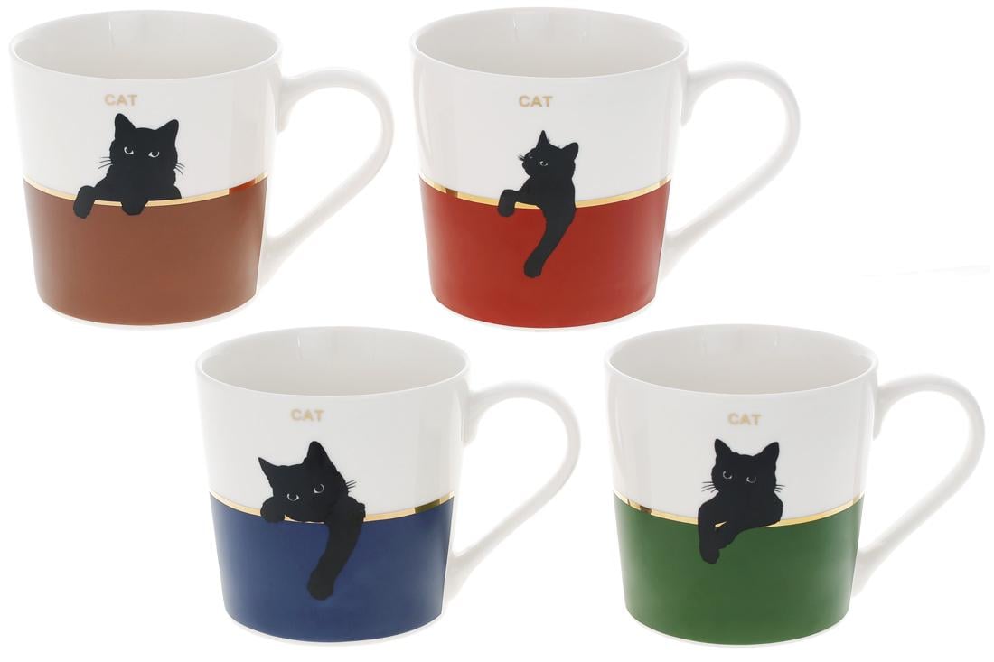 Кружка порцелянова BonaDi Чорний кіт 350 мл 4 шт. (380-445) Кружка порцелянова BonaDi Чорний кіт 350 мл 4 шт. (380-445)
