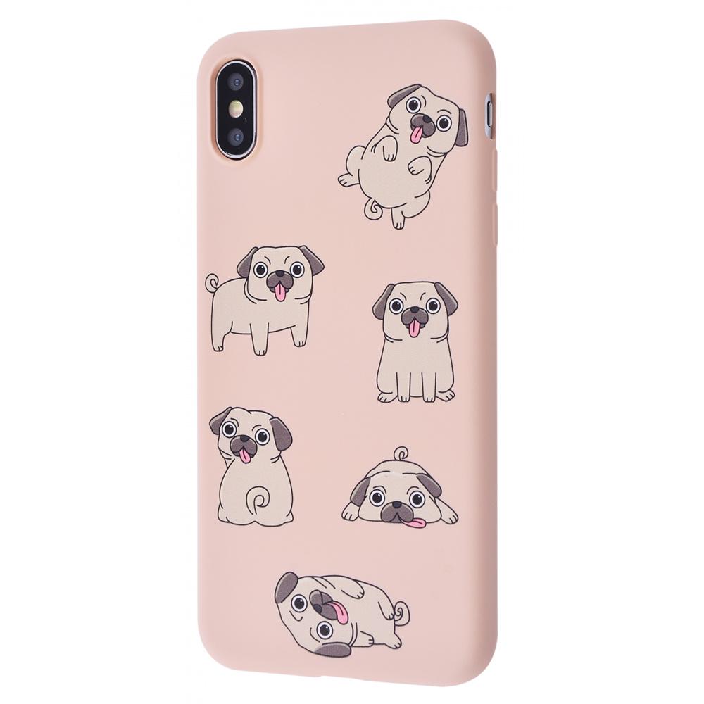 Чохол WAVE Fancy case TPU для iPhone XS Max Pug/Pink/Sand з малюнком