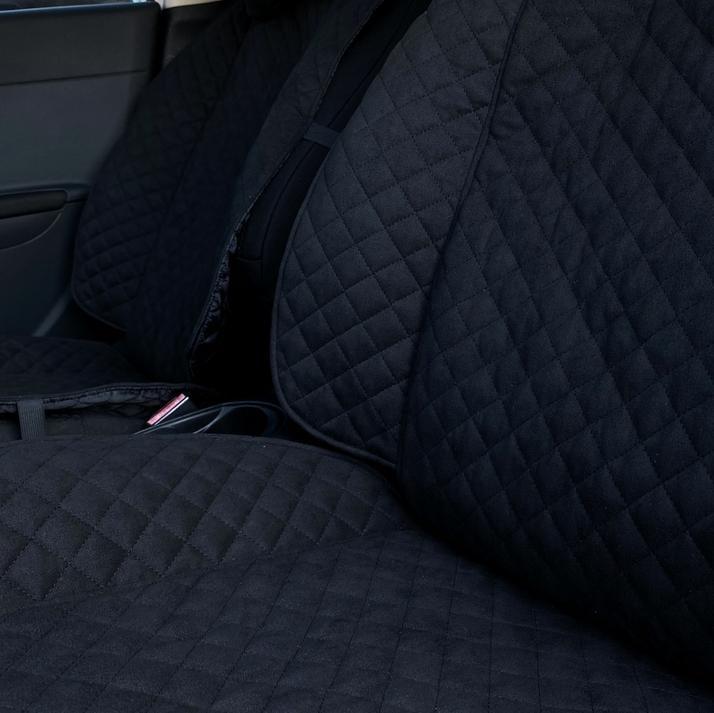 Накидки на сиденье автомобиля эко-замша широкие 2 шт. Черный (792) - фото 2