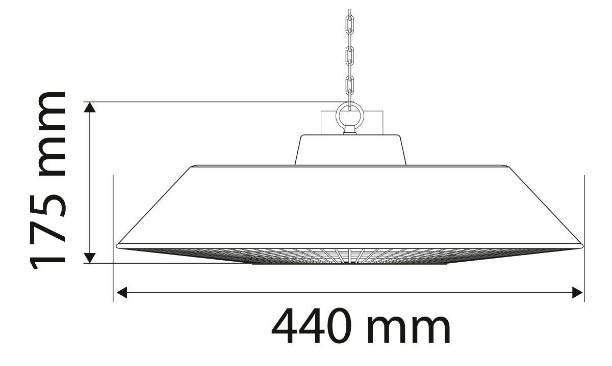 Інфрачервоний обігрівач Neo Tools IP44 1500 Вт підвісний 44х44х17,5 см (VERC-90-037) - фото 6