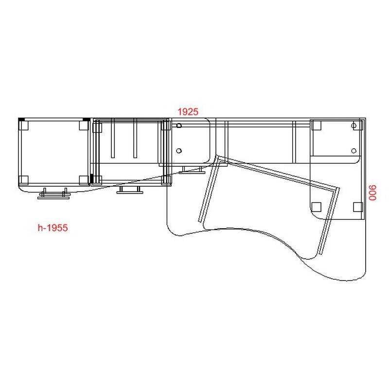 Стіл комп'ютерний Тіса-меблі СК-20 192,5x195,5x90 см Білий/Дуб сонома - фото 2