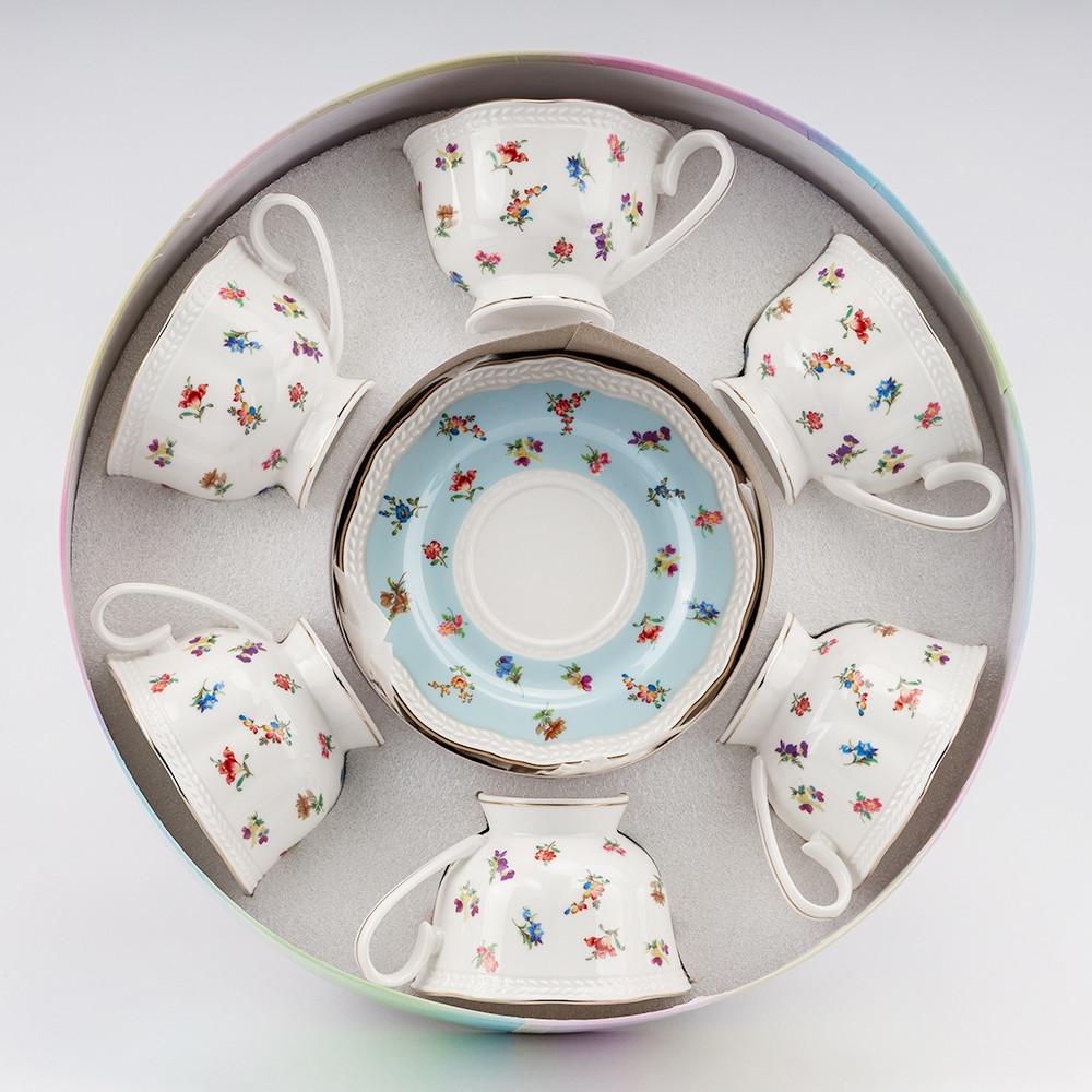 Сервиз для чая и кофе Небесная сирень на 6 персон 230 мл Белый Сервиз для чая и кофе Небесная сирень на 6 персон 230 мл Белый