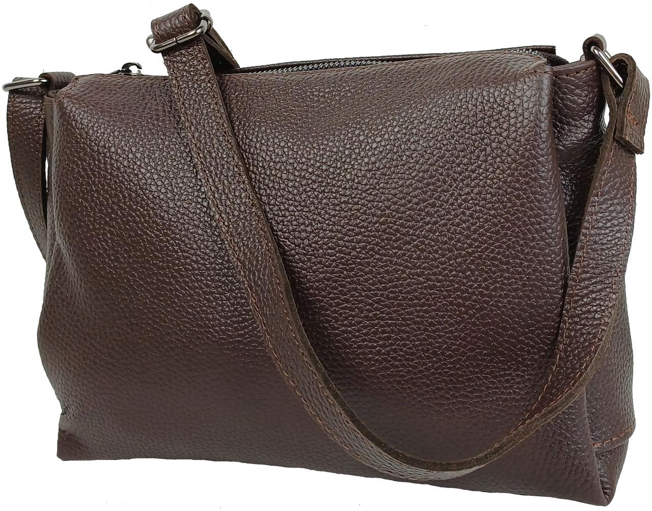 Женская сумка кожаная на плече Borsacomoda Темно-коричневый
