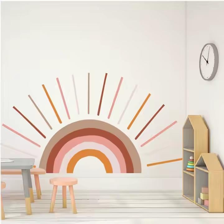 Наклейка вінілова Захід сонця декоративна інтер'єрна в кімнату на стіну 30х60 см