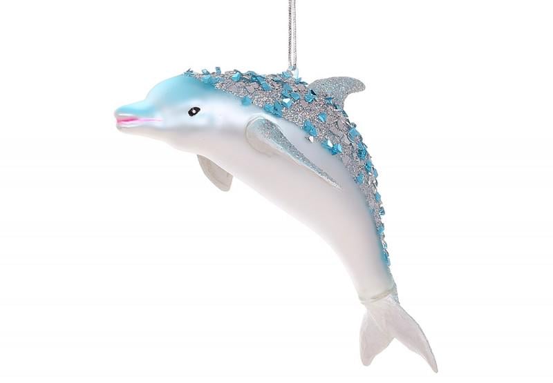 Іграшка на ялинку Дельфін 14 см Блакитний (NY29-487) Іграшка на ялинку Дельфін 14 см Блакитний (NY29-487)