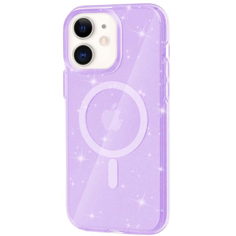 Противоударный Чехол Epik для Apple iPhone 11 (6.1") Galaxy Sparkle (MagFit) TPU Purple+Glitter